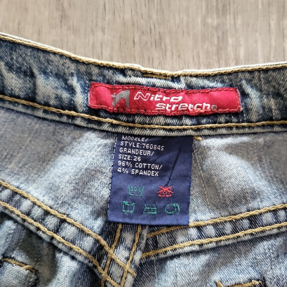 Nitro Stretch Jeans, circa 2003, y2k era, size 1, extra long, waist 26 - Picture 5 of 8